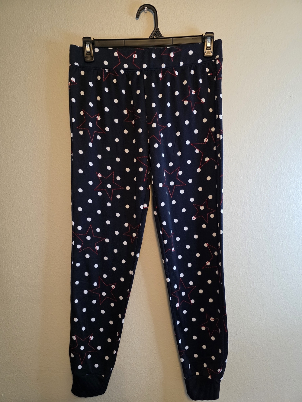 Tommy Hilfiger Navy Leggings with White Polka Dots & Red-Star Accent